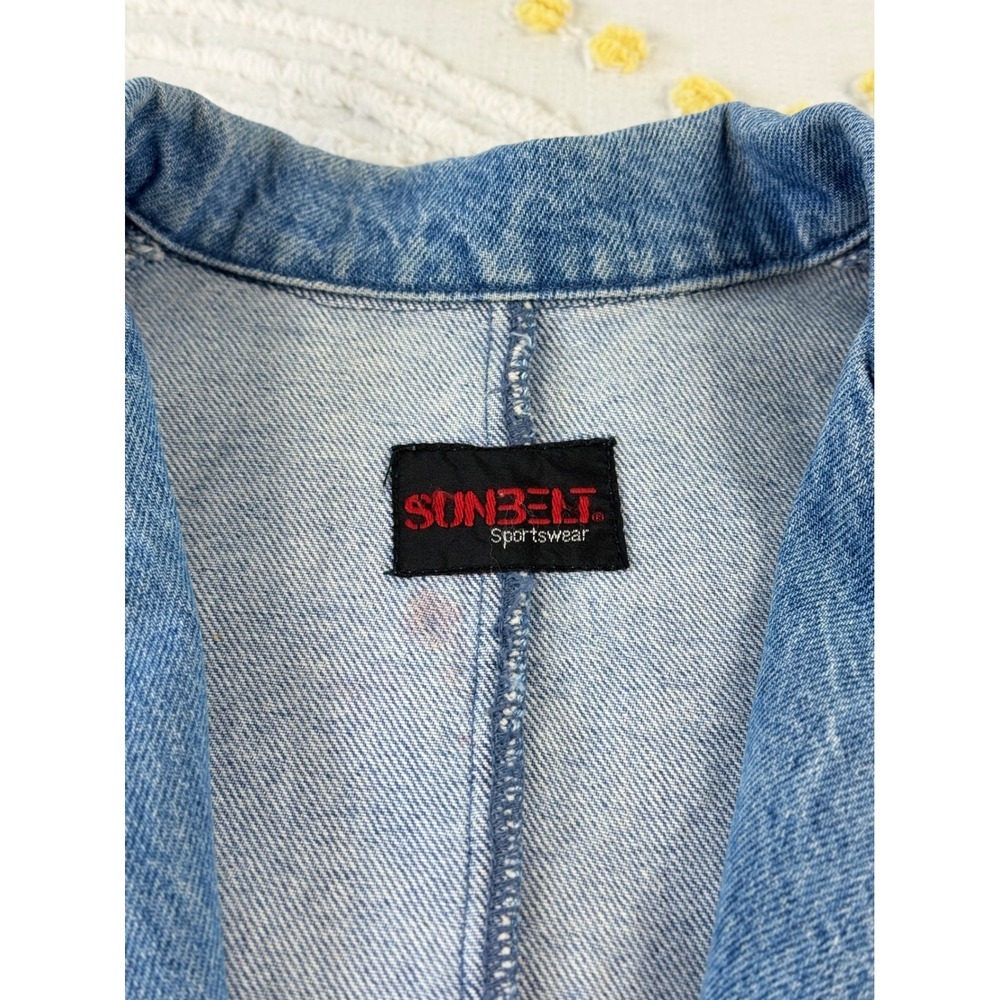 Sunbelt Sportswear Vintage Denim Southwestern Blazer Jacket Blue Embroidered Xl - Picture 6 of 9